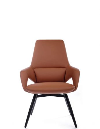 Крісло FK005-C для відвідувача, шкіряне, коричневе 2