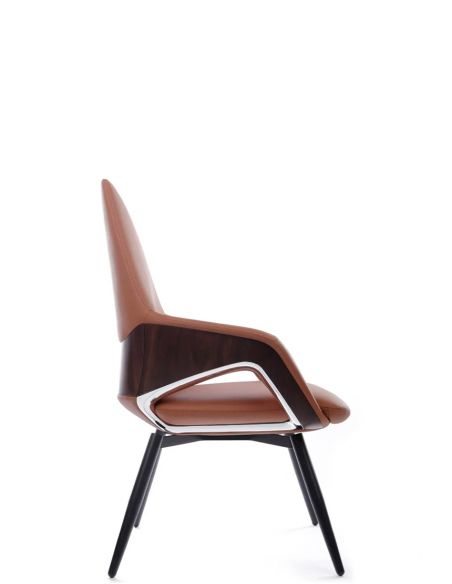 Крісло FK005-C для відвідувача, шкіряне, коричневе