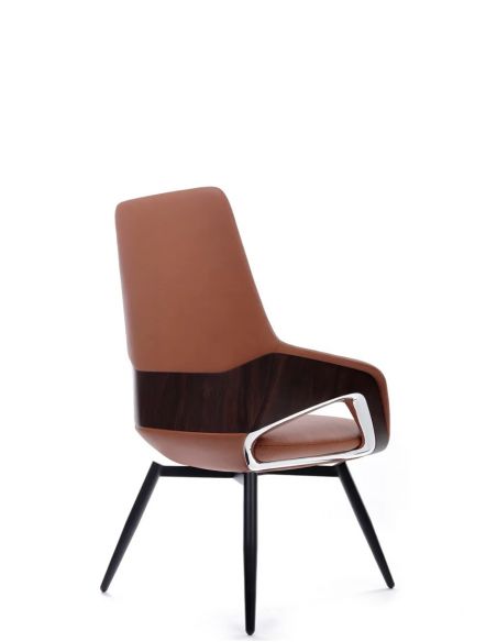 Крісло FK005-C для відвідувача, шкіряне, коричневе