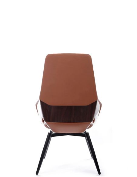 Крісло FK005-C для відвідувача, шкіряне, коричневе