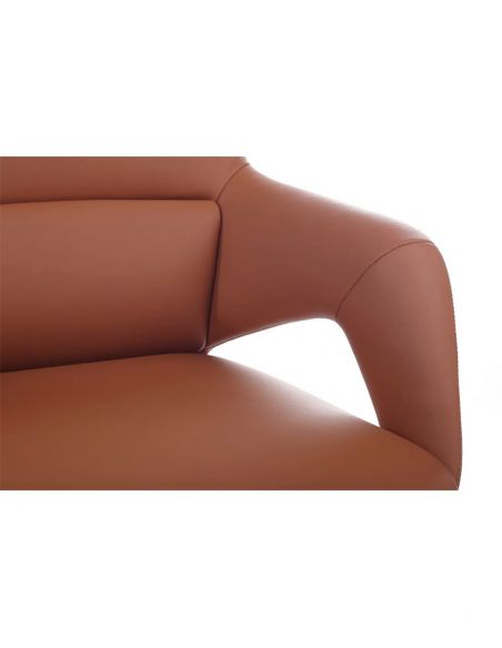 Крісло FK005-C для відвідувача, шкіряне, коричневе