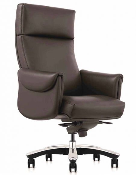 Крісло A2108 для керівника, коричневе, шкіряне