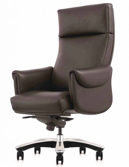 Крісло A2108 для керівника, коричневе, шкіряне