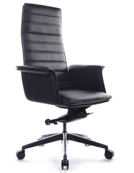 Крісло A1819-2 для керівника, чорне, шкіряне