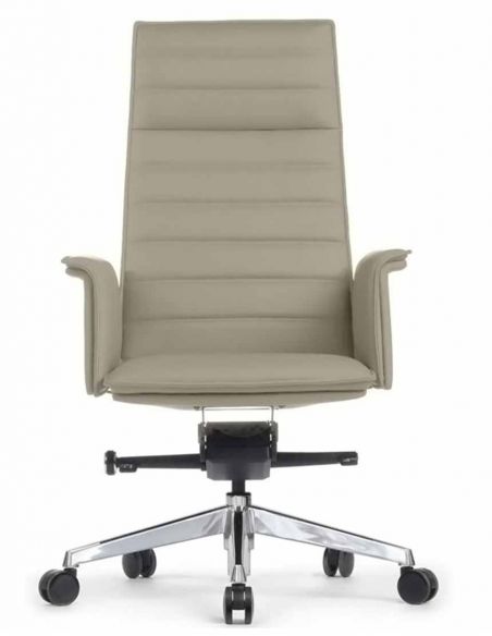 Крісло A1819-2 для керівника, світло-сіре, шкіряне