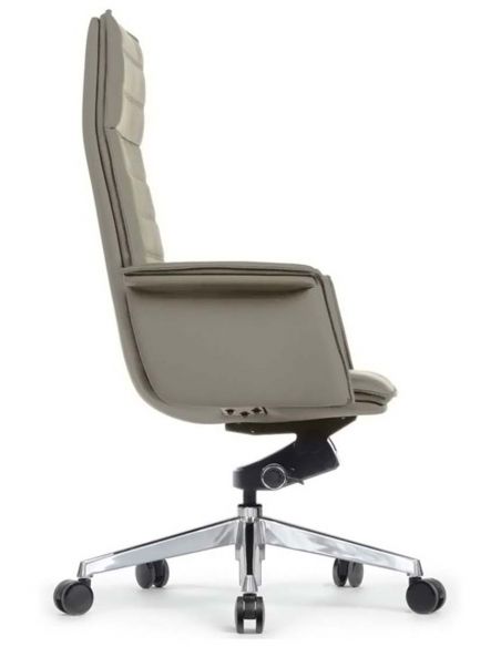 Крісло A1819-2 для керівника, світло-сіре, шкіряне