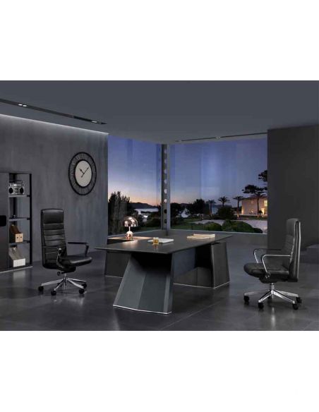 Крісло A1811-1 BL для керівника, коричневе, шкіряне