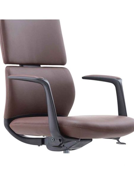 Крісло FK013-A12 для керівника, шкіряне, коричневий колір