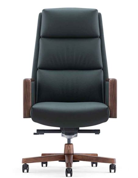 Крісло A2415-1для керівника, шкіряне, чорний колір