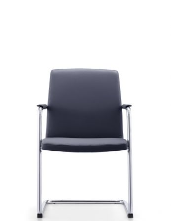 Крісло C2412 BL для відвідувача, чорне, шкіряне 2