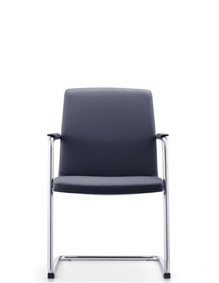 Крісло C2412 BL для відвідувача, чорне, шкіряне