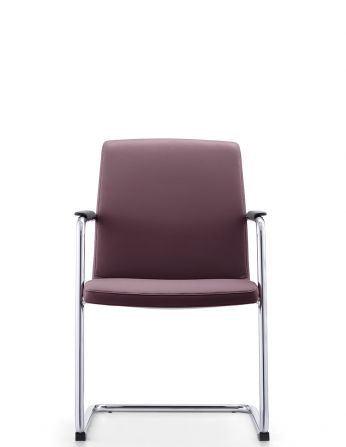 Крісло C2412 BRL для відвідувача, коричневе, шкіряне 2