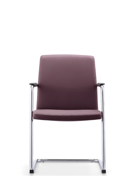 Крісло C2412 BRL для відвідувача, коричневе, шкіряне