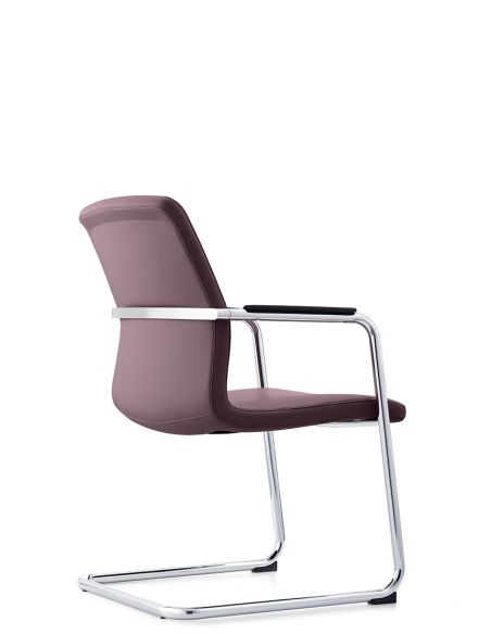 Крісло C2412 BRL для відвідувача, коричневе, шкіряне