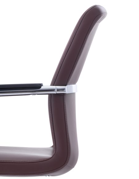 Крісло C2412 BRL для відвідувача, коричневе, шкіряне