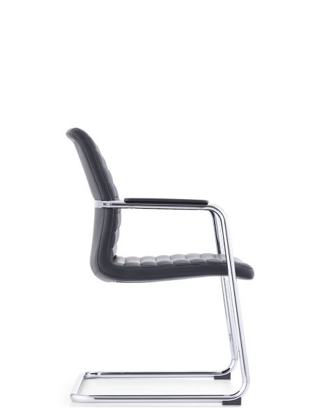 Крісло C2412-1 BL для відвідувача, чорне, шкіряне