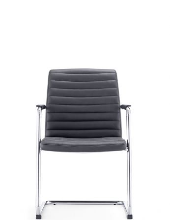 Крісло C2412-1 BL для відвідувача, чорне, шкіряне 2