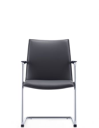 Крісло C2413 BL для відвідувача, чорне, шкіряне 2