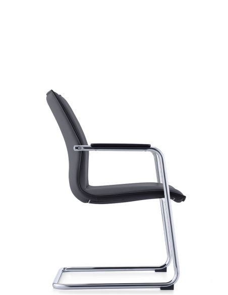 Крісло C2413 BL для відвідувача, чорне, шкіряне