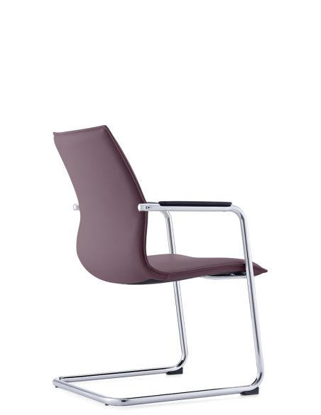 Крісло C2413 BRL для відвідувача, коричневе, шкіряне