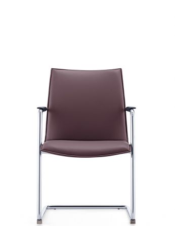 Крісло C2413 BRL для відвідувача, коричневе, шкіряне 2