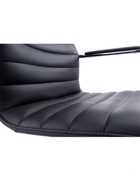 Крісло C2413-1 BL для відвідувача, чорне, шкіряне