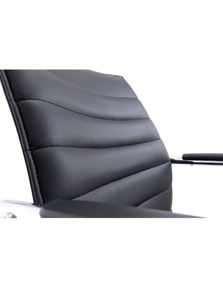 Крісло C2413-1 BL для відвідувача, чорне, шкіряне