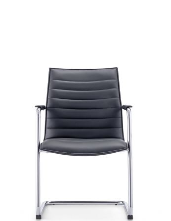 Крісло C2413-1 BL для відвідувача, чорне, шкіряне 2