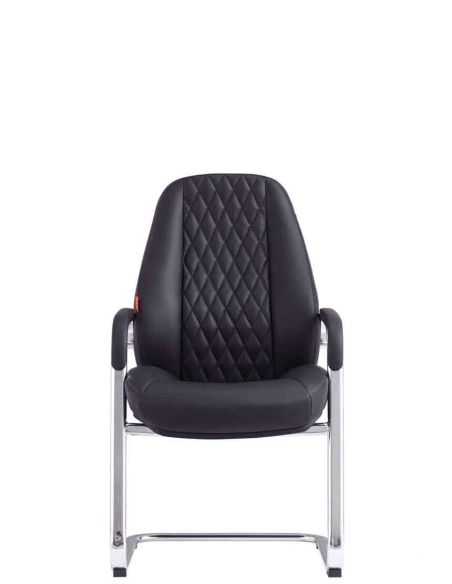 КРІСЛО F385 BL ДЛЯ ВІДВІДУВАЧА, шкіряне, чорний колір