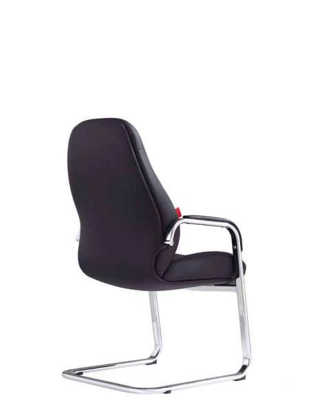 КРІСЛО F385 BL ДЛЯ ВІДВІДУВАЧА, шкіряне, чорний колір