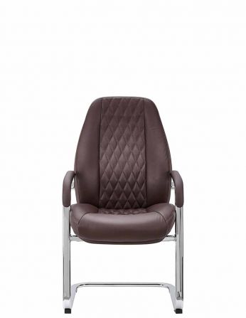 КРІСЛО F385 BRL ДЛЯ ВІДВІДУВАЧА, шкіряне, коричневий колір 2