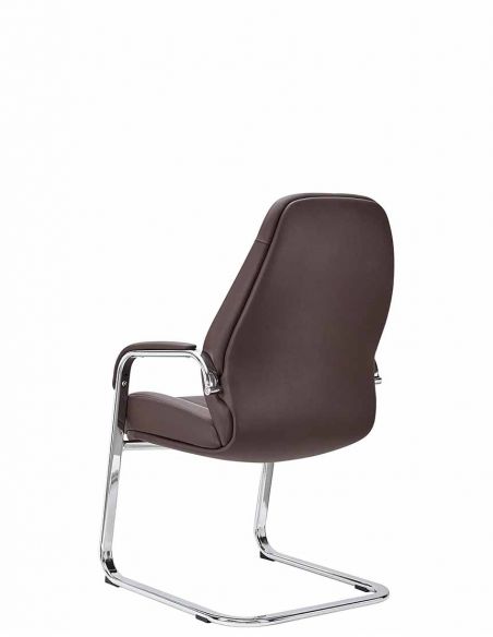 КРІСЛО F385 BRL ДЛЯ ВІДВІДУВАЧА, шкіряне, коричневий колір