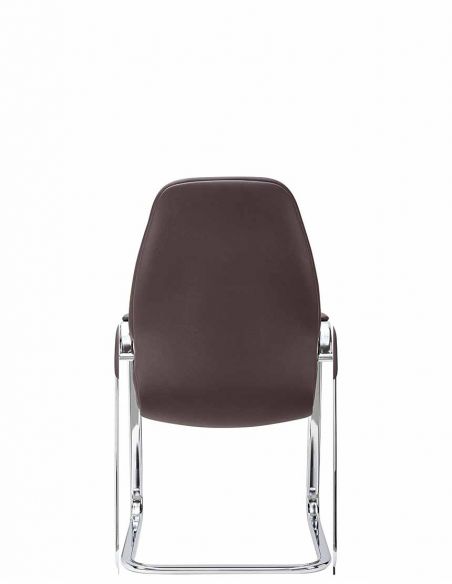 КРІСЛО F385 BRL ДЛЯ ВІДВІДУВАЧА, шкіряне, коричневий колір