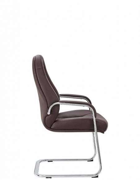КРІСЛО F385 BRL ДЛЯ ВІДВІДУВАЧА, шкіряне, коричневий колір