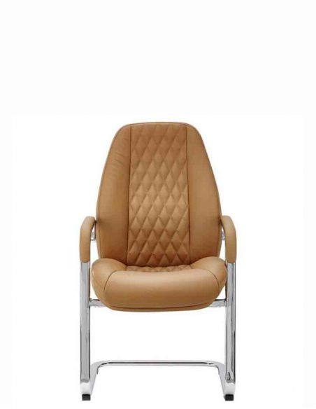 КРІСЛО F385 WL ДЛЯ ВІДВІДУВАЧА, шкіряне, світло-коричневий  колір