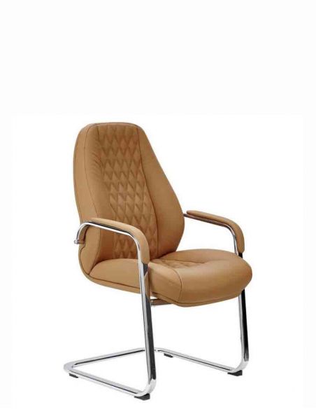 КРІСЛО F385 WL ДЛЯ ВІДВІДУВАЧА, шкіряне, світло-коричневий  колір