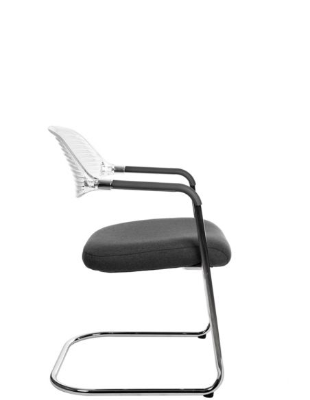 Крісло KRISLALUX ERA-V BLACK для відвідувачів, на полозах