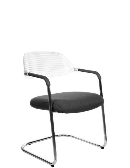 Крісло KRISLALUX ERA-V BLACK для відвідувачів, на полозах