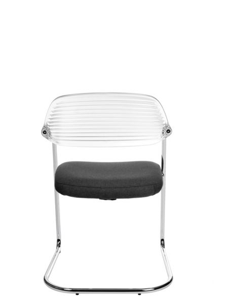 Крісло KRISLALUX ERA-V BLACK для відвідувачів, на полозах