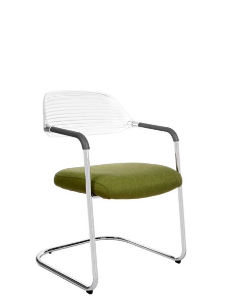 Крісло KRISLALUX ERA-V GREEN для відвідувачів, на полозах