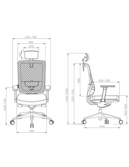 Крісло KRESLALUX M6-GAS GREY, ергономічне