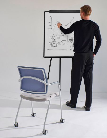 Крісло LD SEATING ARCUS 250-N1, RU60 для відвідувачів, на колесах