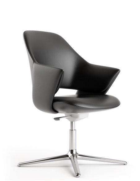 Конференц-крісло KRESLALUX ZENN BLACK, шкіряне