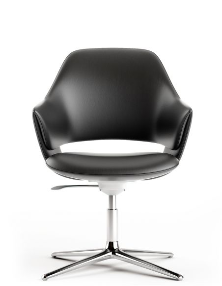 Конференц-крісло KRESLALUX ZENN BLACK, шкіряне