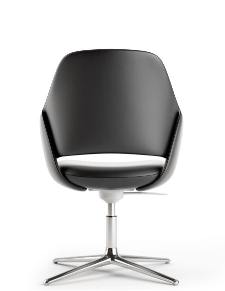 Конференц-крісло KRESLALUX ZENN BLACK, шкіряне