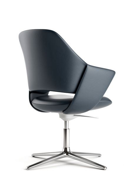 Конференц-крісло KRESLALUX ZENN DARK BLUE, шкіряне