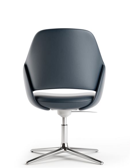 Конференц-крісло KRESLALUX ZENN DARK BLUE, шкіряне