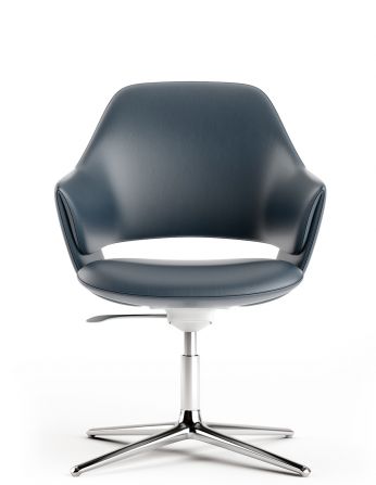 Конференц-крісло KRESLALUX ZENN DARK BLUE, шкіряне 2