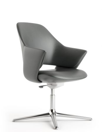 Конференц-крісло KRESLALUX ZENN GREY, шкіряне