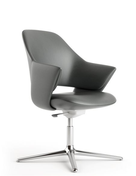 Конференц-крісло KRESLALUX ZENN GREY, шкіряне